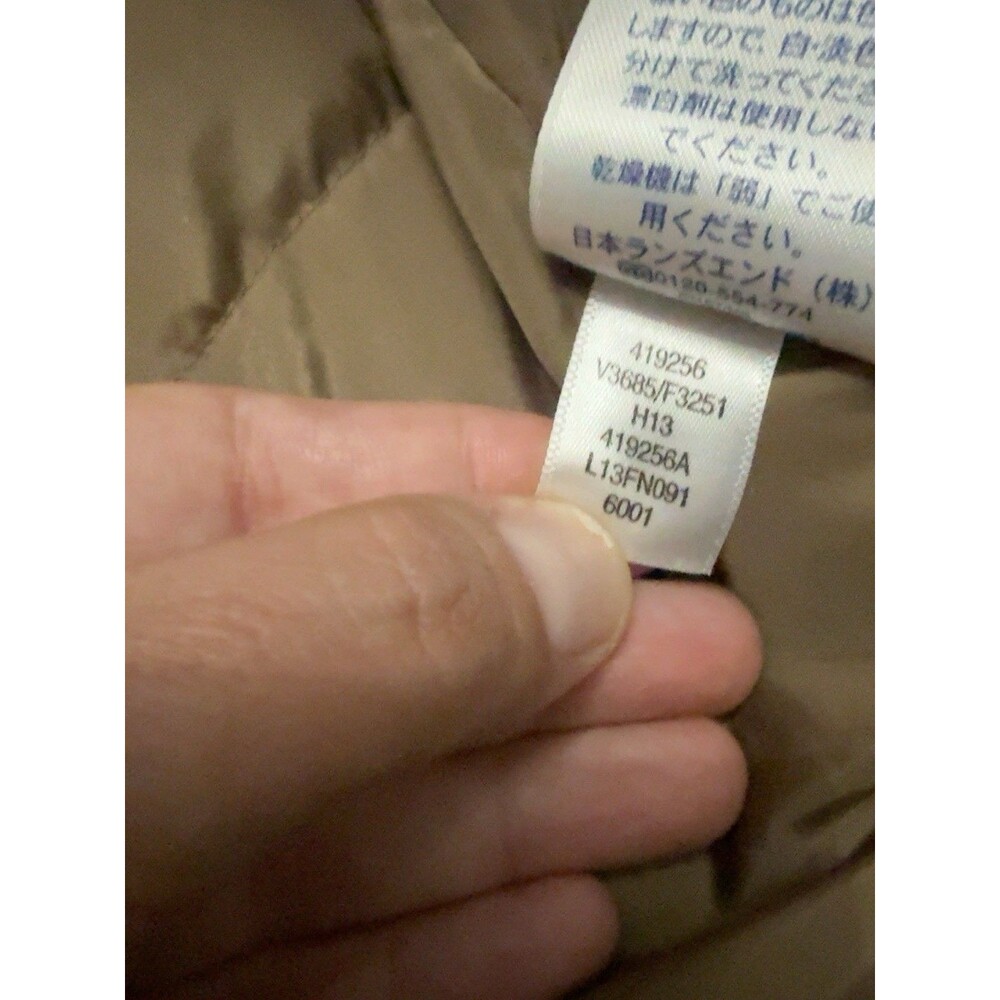 Lands End Down Coat Women XL 18 Taupe Long Winter Parka 80% Down No Hood - Picture 8 of 11